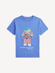 Polo Ralph Lauren Blue Boys Polo Bear Graphic Cotton Jersey T-Shirt - Image 1 of 2