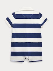 Polo Ralph Lauren Blue Baby Boys Striped Rugby Shortall Rompersuit - Image 2 of 3