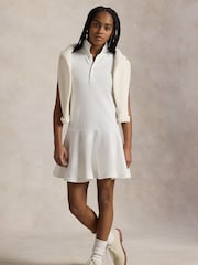 Polo Ralph Lauren White Girls Stretch Pique Polo Dress - Image 2 of 5
