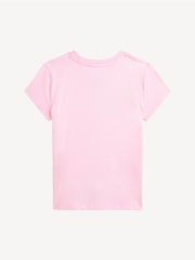 Polo Ralph Lauren Pink Girls Logo 100% Cotton Jersey T-Shirt - Image 2 of 2
