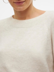 VERO MODA Cream Dove Bow Detail Long Sleeve Jumper - Image 4 of 10