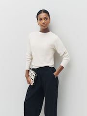 VERO MODA Cream Dove Bow Detail Long Sleeve Jumper - Image 5 of 10