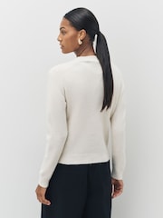 VERO MODA Cream Dove Bow Detail Long Sleeve Jumper - Image 6 of 10