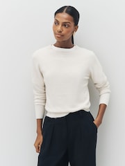 VERO MODA Cream Dove Bow Detail Long Sleeve Jumper - Image 7 of 10
