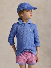 Polo Ralph Lauren Light Blue Boys Cable Knit Jumper - Image 1 of 3