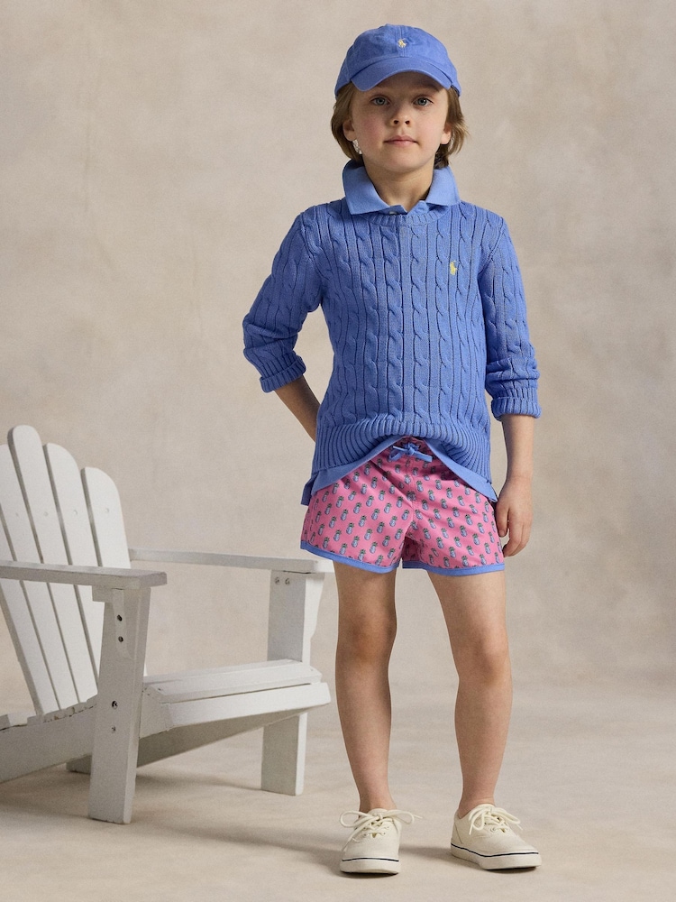 Polo Ralph Lauren Light Blue Boys Cable Knit Jumper - Image 2 of 3 Polo Ralph Lauren Light Blue Boys Cable Knit Jumper - Image 2 of 3