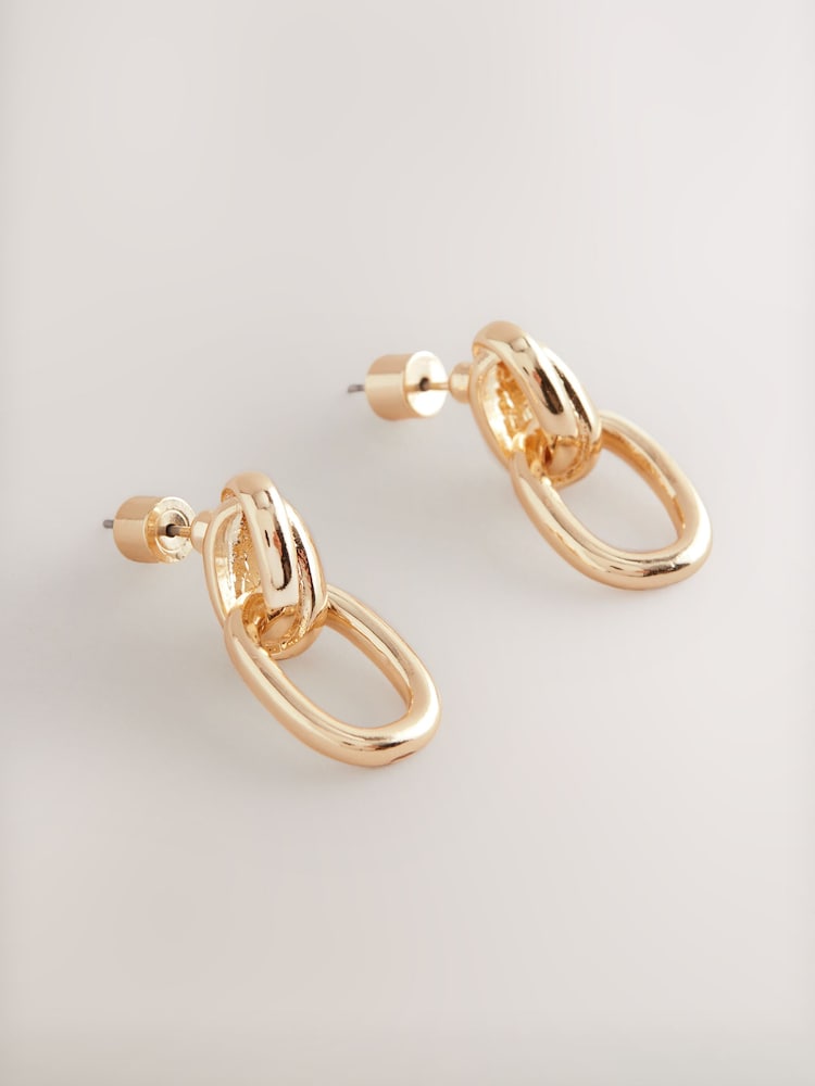 Gold Tone Door Knocker Stud Earrings - Image 1 of 3 Gold Tone Door Knocker Stud Earrings - Image 1 of 3