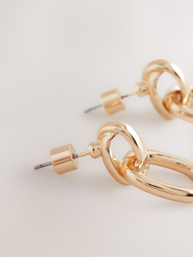 Gold Tone Door Knocker Stud Earrings - Image 3 of 3 Gold Tone Door Knocker Stud Earrings - Image 3 of 3