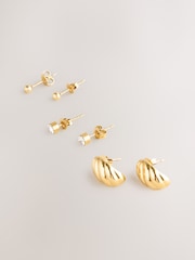 Gold Tone Stainless Steel Waterproof Stud Earrings - Image 1 of 3
