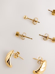 Gold Tone Stainless Steel Waterproof Stud Earrings - Image 2 of 3