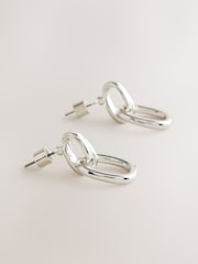 Silver Tone Door Knocker Stud Earrings - Image 1 of 3