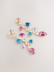 Multicolour Jewelled Drop Earrings - Image 1 of 4