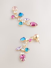 Multicolour Jewelled Drop Earrings - Image 2 of 4