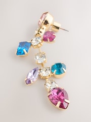 Multicolour Jewelled Drop Earrings - Image 3 of 4