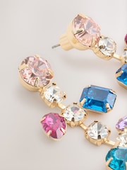 Multicolour Jewelled Drop Earrings - Image 4 of 4