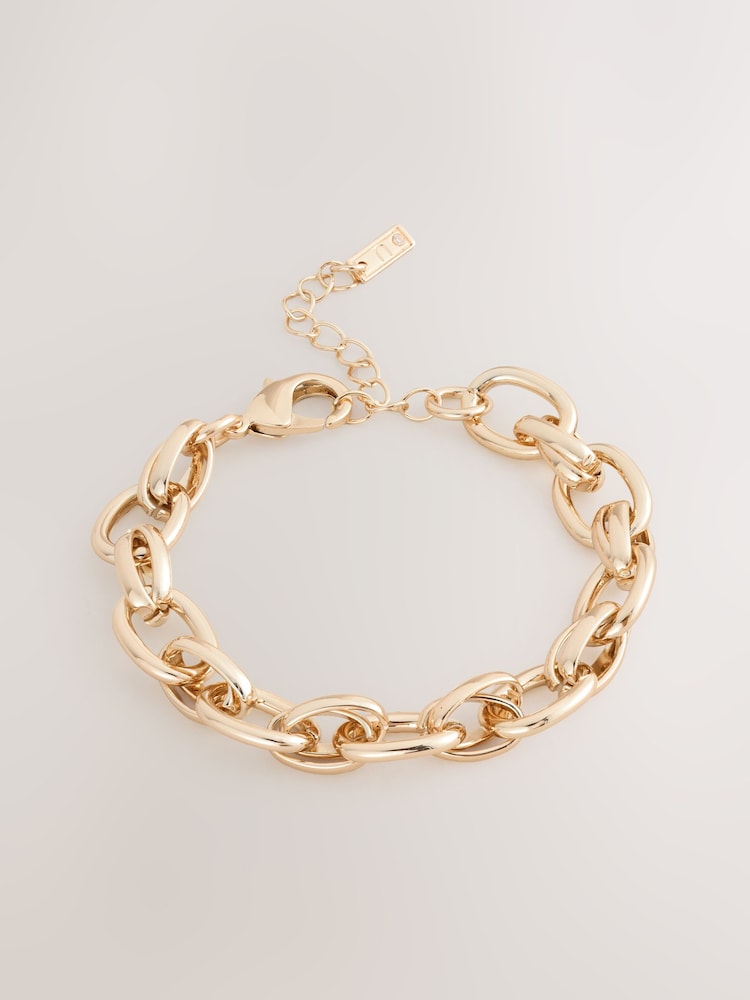 Tono dorado - Double Link Chunky Chain Bracelet - Imagen 1 de 3