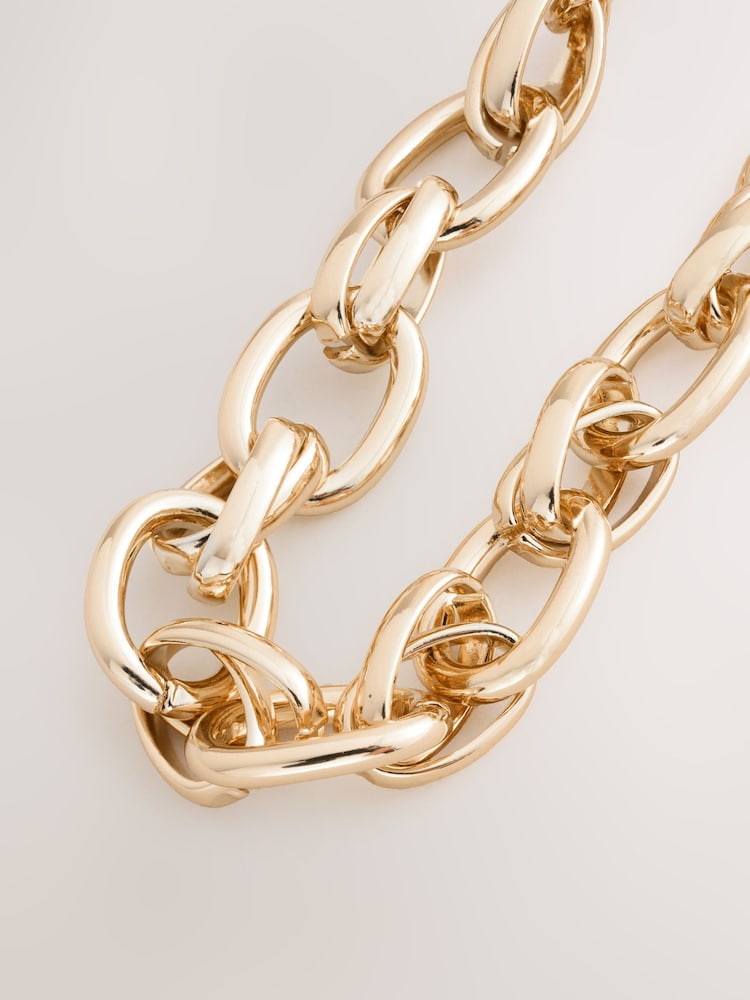 Tono dorado - Double Link Chunky Chain Bracelet - Imagen 2 de 3