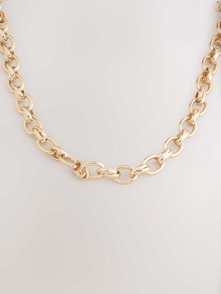 Gold Tone Double Link Chunky Chain Necklace - Image 1 of 3
