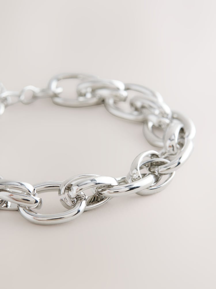 Tono plateado - Double Link Chunky Chain Bracelet - Imagen 3 de 3