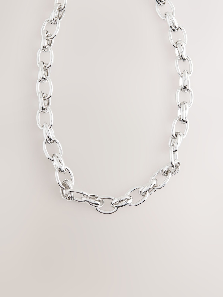 Tono plateado - Double Link Chunky Chain Necklace - Imagen 1 de 3