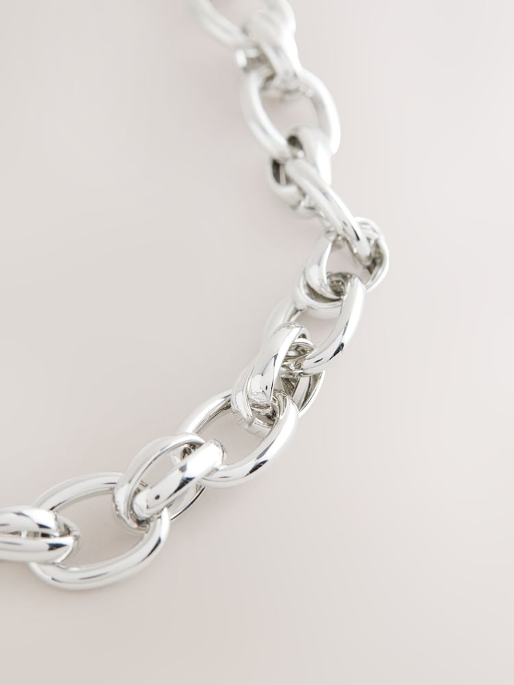 Tono plateado - Double Link Chunky Chain Necklace - Imagen 2 de 3