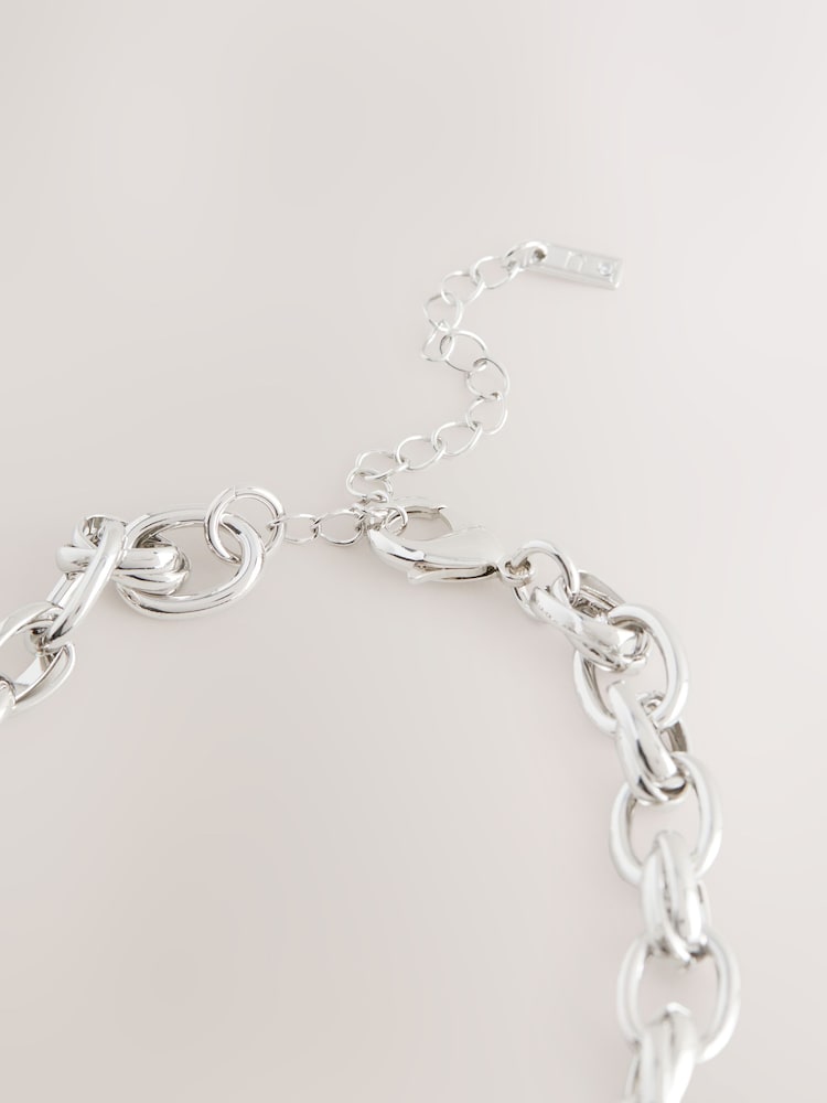 Tono plateado - Double Link Chunky Chain Necklace - Imagen 3 de 3