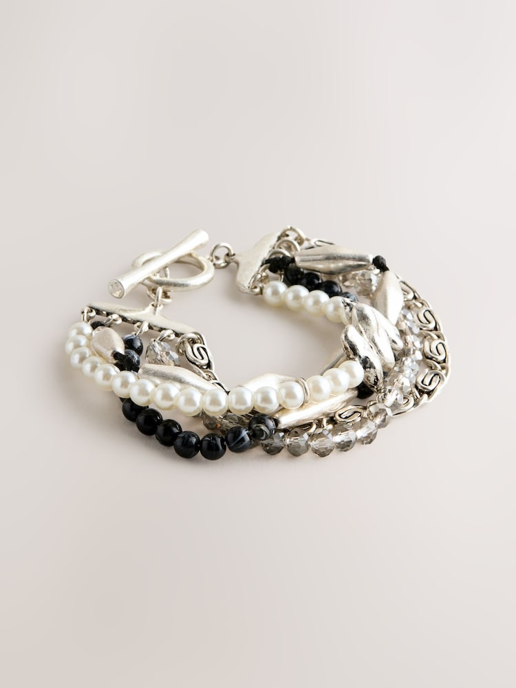 Silver Tone Boho Bracelets 5 Pack - Image 1 of 3