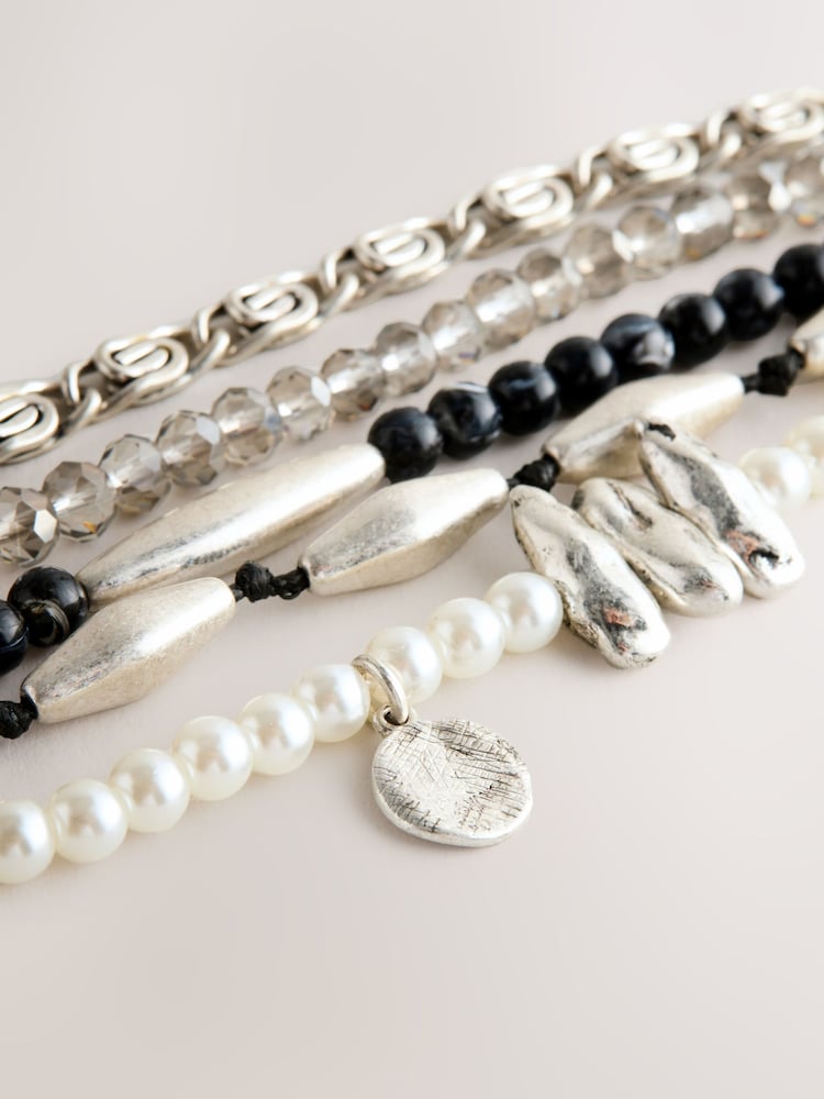Silver Tone Boho Bracelets 5 Pack - Image 2 of 3