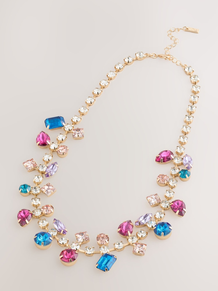 Multi Coloured Jewelled Necklace - Image 1 of 3