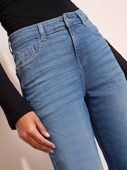 Friends Like These Mid Blue Petite Ankle Straight Leg Jeans - Image 2 of 5