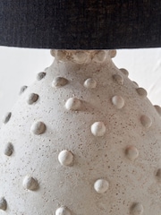 Pacific Lifestyle Grey Kali Textured Dot Light Stoneware Table Lamp - Image 3 of 5