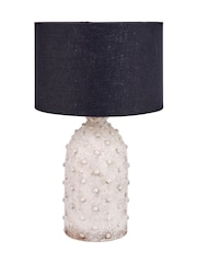 Pacific Lifestyle Grey Kali Textured Dot Light Stoneware Table Lamp - Image 4 of 5