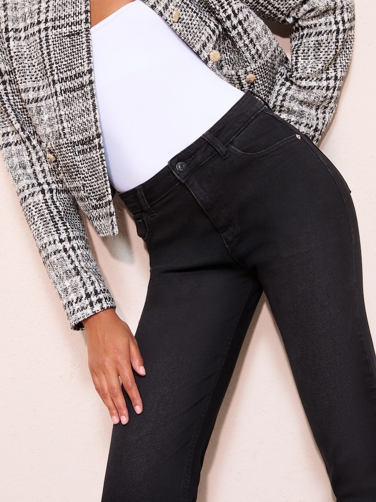 Friends Like These Black Denim Petite Ankle Straight Leg Jeans - Image 2 of 4