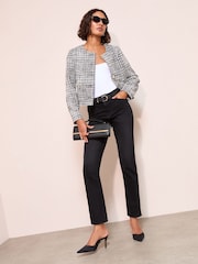 Friends Like These Black Denim Petite Ankle Straight Leg Jeans - Image 3 of 4
