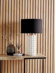 Pacific Lifestyle White Sohan Bobbled Ceramic Tall Table Lamp - Image 1 of 5