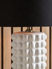 Pacific Lifestyle White Sohan Bobbled Ceramic Tall Table Lamp - Image 2 of 5