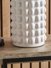 Pacific Lifestyle White Sohan Bobbled Ceramic Tall Table Lamp - Image 3 of 5
