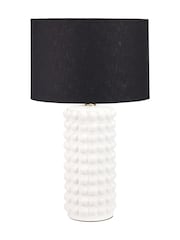 Pacific Lifestyle White Sohan Bobbled Ceramic Tall Table Lamp - Image 4 of 5