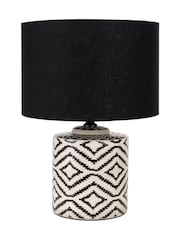 Pacific Lifestyle Black Chirala Ikat Ceramic Table Lamp - Image 4 of 5