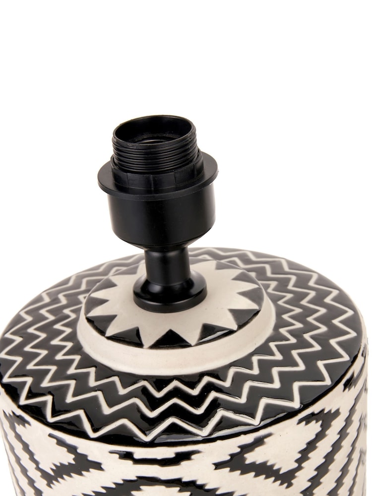 Pacific Lifestyle Black Chirala Ikat Ceramic Table Lamp - Image 5 of 5