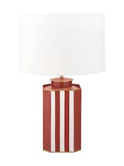 Pacific Lifestyle Cinnamon Raya Stripe Hand Painted Metal Table Lamp - Image 4 of 5