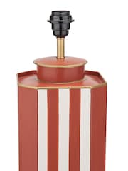 Pacific Lifestyle Cinnamon Raya Stripe Hand Painted Metal Table Lamp - Image 5 of 5