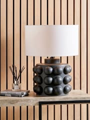 Pacific Lifestyle Black Serenity Bobbled Ceramic Large Table Lamp - Image 1 of 5