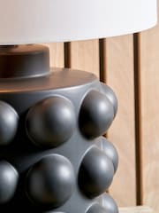 Pacific Lifestyle Black Serenity Bobbled Ceramic Large Table Lamp - Image 2 of 5