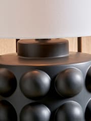 Pacific Lifestyle Black Serenity Bobbled Ceramic Large Table Lamp - Image 3 of 5