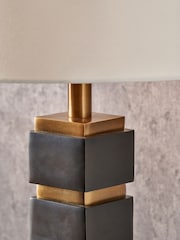 Pacific Lifestyle Black Maximo Cube Design Table Lamp - Image 2 of 5