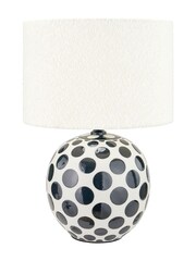 Pacific Lifestyle Black and White Larisa Polka Dot Ceramic Table Lamp - Image 2 of 5