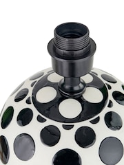 Pacific Lifestyle Black and White Larisa Polka Dot Ceramic Table Lamp - Image 3 of 5