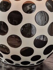 Pacific Lifestyle Black and White Larisa Polka Dot Ceramic Table Lamp - Image 5 of 5