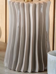 Pacific Lifestyle Taupe Devony Pleated Ceramic Table Lamp - Image 3 of 5